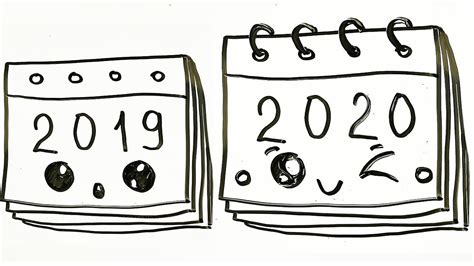 How To Draw A Cute New Year Calendar 2020 🗓 Drawing On A Whiteboard