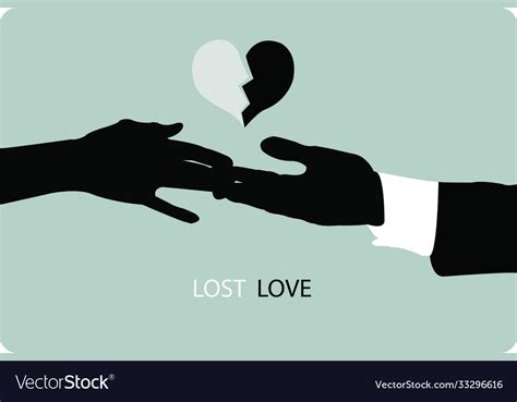 Broken Heart Lost Love Couple Hands Separating Vector Image