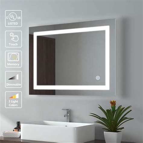 Buy Emke 24 X 32 Inch Led Bathroom Vanity Mirrors Dimmable Bathroom Mirror With Lights For Wall