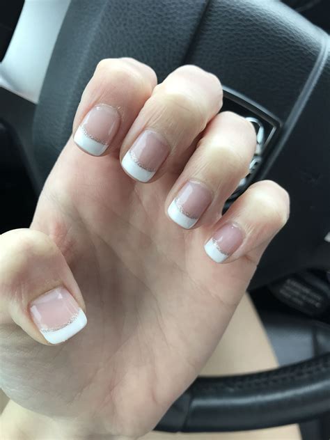 French Tip With Silver Nails French Tip Silver