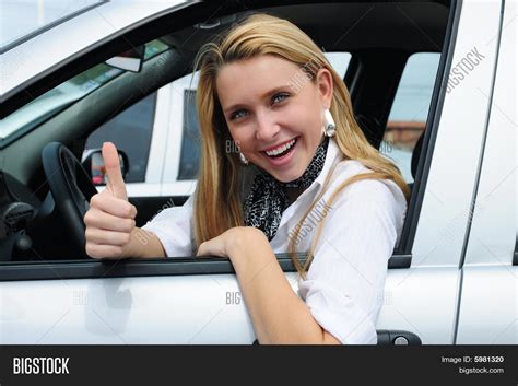 Happy Woman Driving Image And Photo Free Trial Bigstock