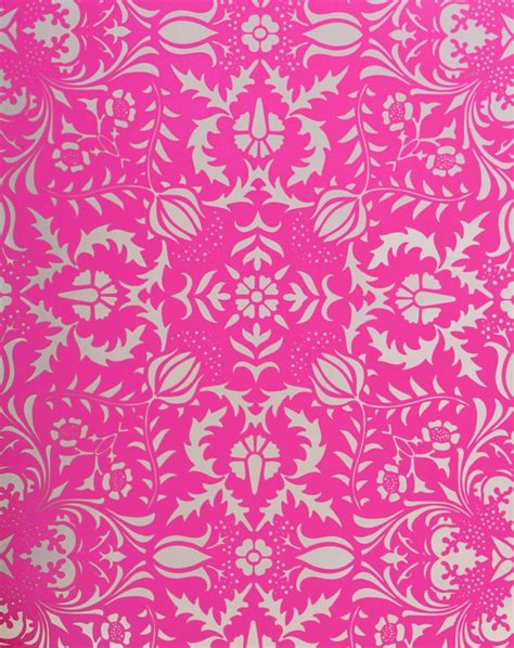 Flavor paper, brooklyn, new york. Dauphine Hot Pink Damask Wallpaper | Little Crown ...