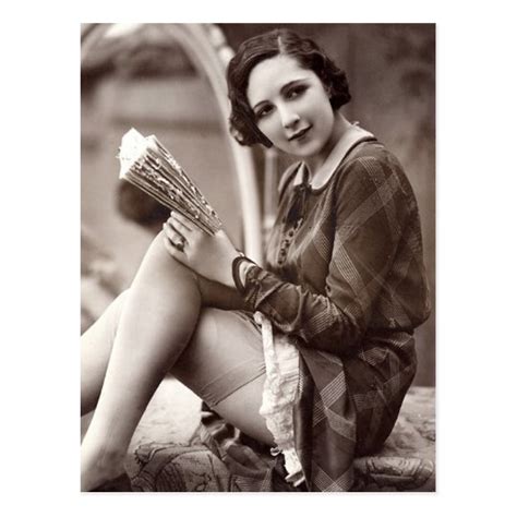 French Flirt Vintage Pinup Girl Postcard