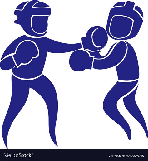 Sport Icon For Boxing In Blue Royalty Free Vector Image