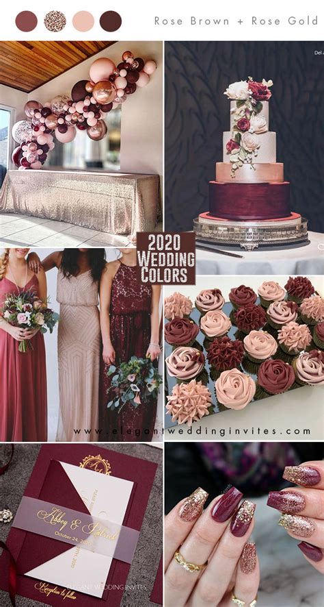 Pantone Rose Brown Burgundy And Rose Gold Wedding Color Ideas For 2020