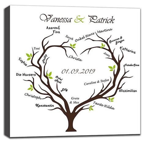Poetisch, romantisch, gefühlvoll oder mit humor: Baum in Herzform - originelles Gästebuch - weddix.de