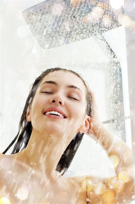 Girl At The Shower Stock Image Image Of Girl Human Hair