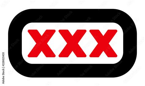 Xxx Symbol For X Rated Issues Rounded Black Frame Simple Isolated Illustration On White