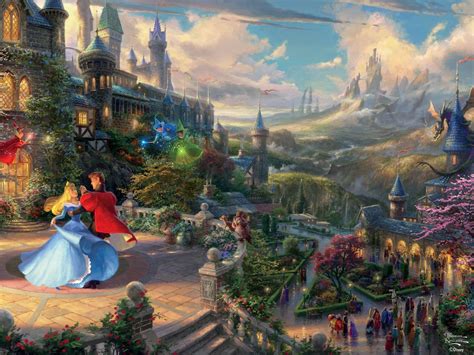 Bronze furniture (1) bronze sculpture (4) lucite sculpture (5) giclees on canvas (9) shop art by animal type. Thomas Kinkade Disney - Sleeping Beauty Enchanting - 750 ...