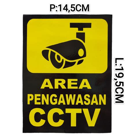 Stiker Area Cctv Stiker Pengawasan Stiker Pantauan Lazada Indonesia