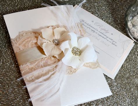Custom Listing Jennifer Lace Wedding Invitations Ivory Wedding
