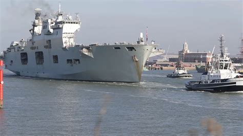 Hms Ocean Leaves Portsmouth For The Final Time Youtube