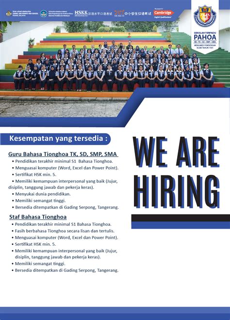 Lowongan Kerja Sekolah Terpadu Pahoa | ACC UBM