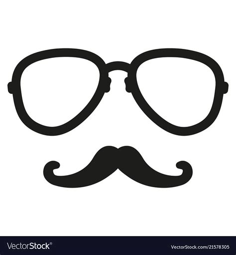 Hipster Mustache Nerd Glasses Royalty Free Vector Image