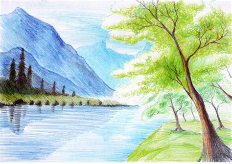 Pencil Drawing Beautiful Scenery Sketch How To Draw Scenery Of Light