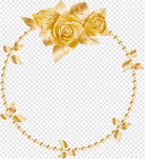 Ilustrasi Digital Bingkai Emas Yellow Euclidean Gold Orisinalitas Garland Yang Elegan Selamat