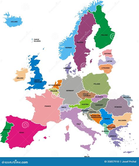 Europe Map Stock Vector Illustration Of Czech Land 35857918