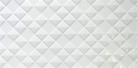 3 D White Glossy Diamond Surface Ceramic Wall Tile Contemporary