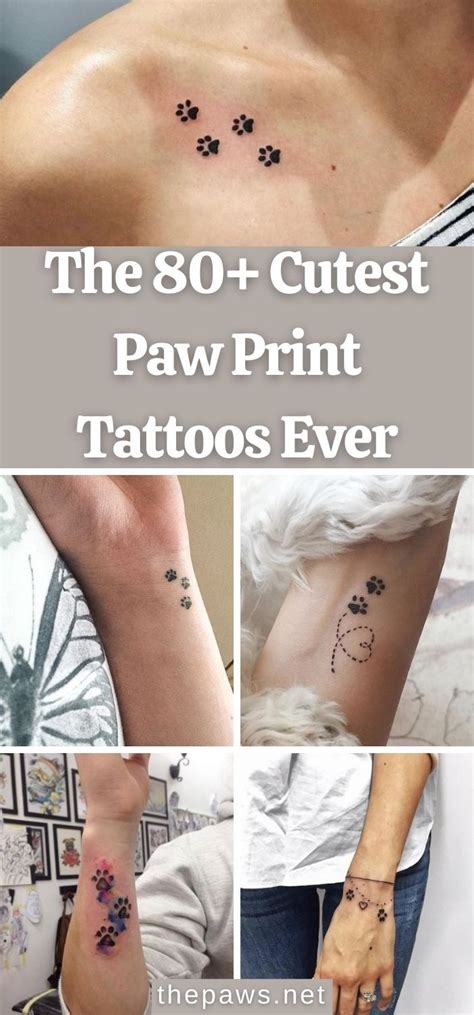 The 80 Cutest Paw Print Tattoos Ever Pawprint Tattoo Cat Paw
