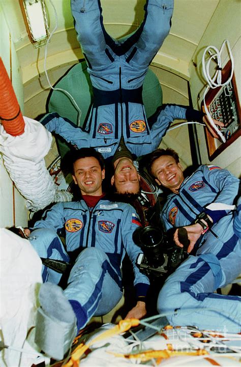 Mir Space Station Crew In Shuttle Docking Module Photograph By Nasa