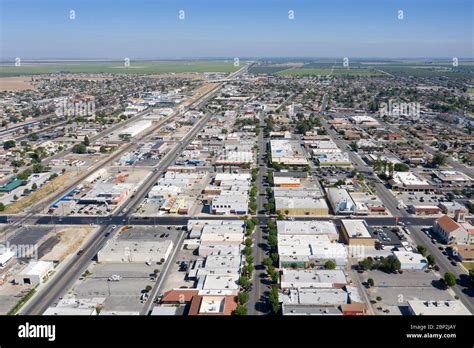 Aerial Views Above The City Of Delano California Stock Photo Alamy