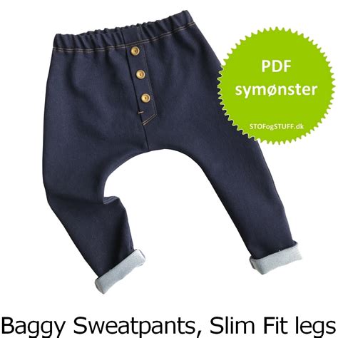 Available in assorted colors, these baggy sweatpants are both functional and stylish, thanks to the banded drawcord waist and side pockets. PDF symønster. Baggy Sweatpants Slim Fit leg. Køb og download