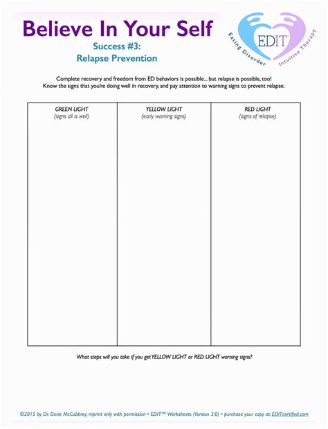 Drug Addiction Recovery Worksheets