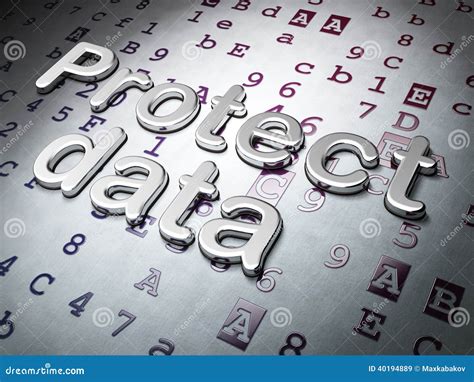 Privacy Concept Protect Data On Hexadecimal Code Background Stock