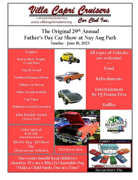 Th Annual Fathers Day Car Show At Nay Aug Park Pa Carcruisefinder