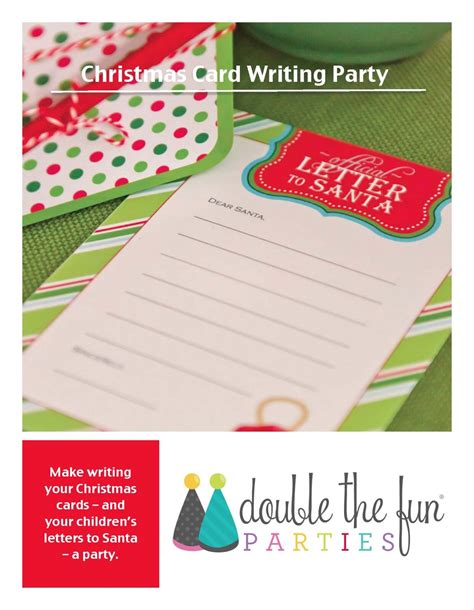 Following your brief millennia events has facilitated the design of a 'chocolate factory'. Christmas Card Writing Party Plan_Page_01 | The Party Teacher