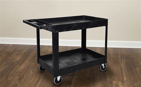 Luxor Xlc11 B Two Shelf Heavy Duty Utility Cart Black