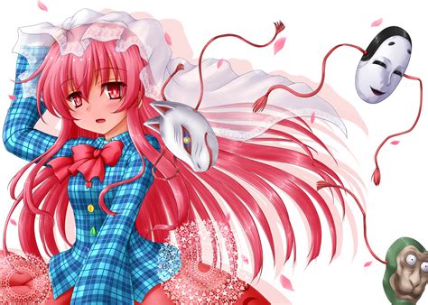 Hata No Kokoro Kotowari Artist Long Hair Mask Pink Hair Touhou