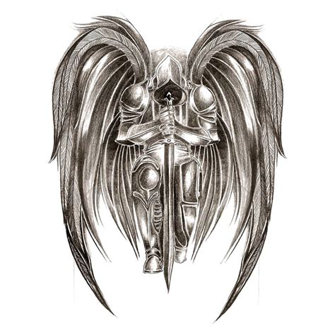 Most Popular Warrior Guardian Angel Tattoo Drawing Sarah Sidney Blogs