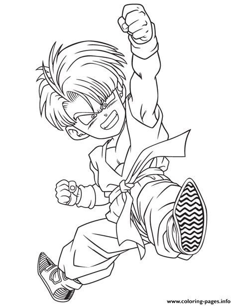 Gambar Dragon Ball Kid Trunks Coloring Page Pages Printable Gotenks Di