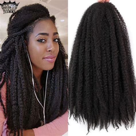 18 Inch Pure Color Marley Braids Hair Crochet Afro Kinky Synthetic Braiding Hair Crochet Braids