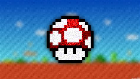 Wallpaper Ilustrasi Pixel Art Super Mario Mainan Merek Trixel