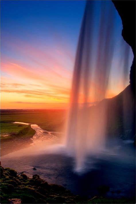 Sunset Waterfall Tropics Art Craft And Photography Pinterest