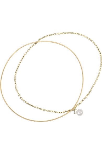 Inez And Vinoodh 18 Karat Gold Pearl Bracelet NET A PORTER COM