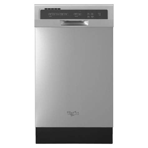 Whirlpool 18 In Front Control Dishwasher In Monochromatic Stainless