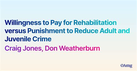 Pdf Willingness To Pay For Rehabilitation Versus Punishment To Reduce