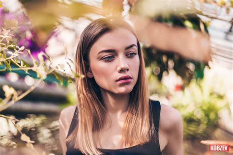 Wallpaper Viktor Kobzev Women Model Greenhouse Depth Of Field