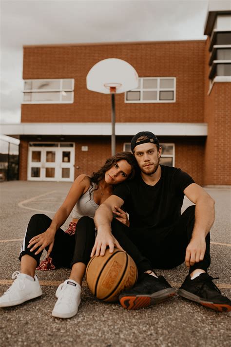 Basketball Couple Pictures Basketball Engagement Photos Basketball