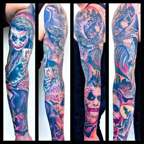 Back piece tattoos, back tattoos, batman picture, batman tattoos. Batman and the joker tattoo sleeve | Tattoos/Piercings ...