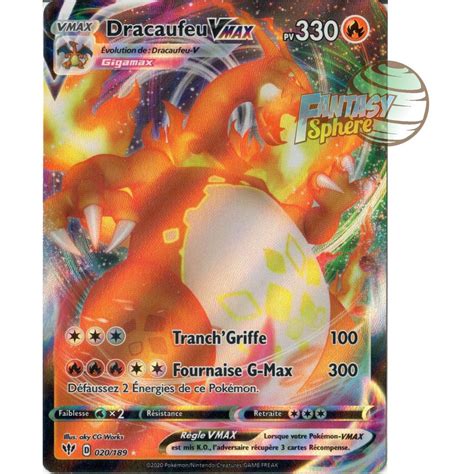 Dracaufeu Vmax Full Art Ultra Rare 20189 Eb03 Ténèbres Embrasées à