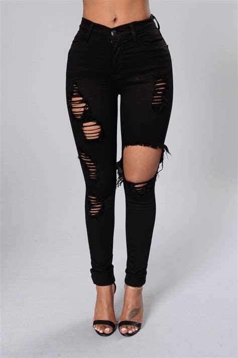 Glistening Jeans Black Cute Ripped Jeans Teen Fashion Outfits Black Jeans