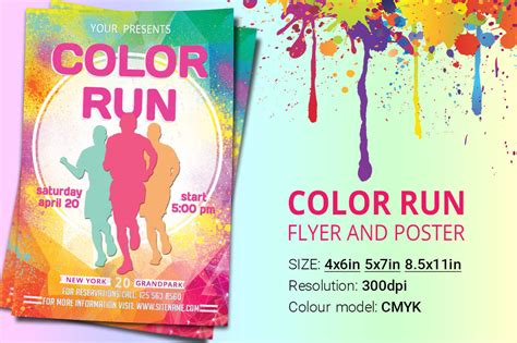 Color Run Flyer And Poster By Artolus Thehungryjpeg
