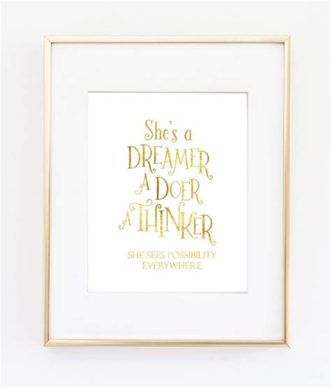 Items Similar To Graduation T She Is A Dreamer A Doer Quote Gold