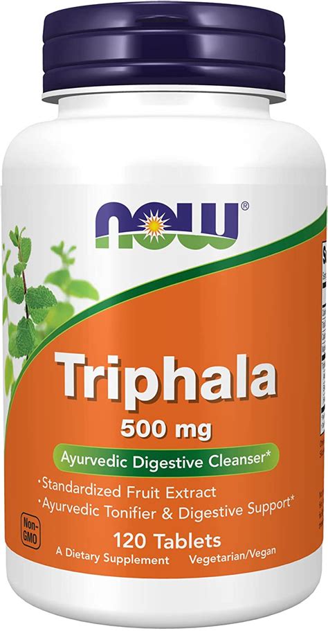 Triphala Tripala 500 Mg 120 Tableta Now Foods Usa