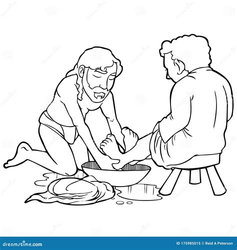 Jesus Washes Feet Coloring Page