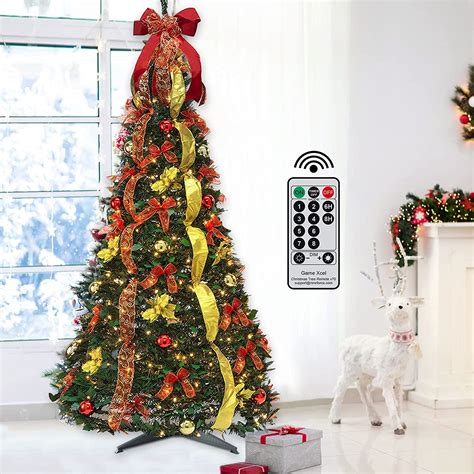 Pop Up Christmas Tree With Remote 6ft Pull Up Artificial Christmas